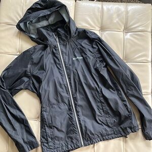 Columbia black wind breaker rain jacket size L